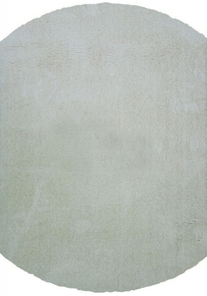 Білий килим з високим ворсом silk shaggy 6365g white круг